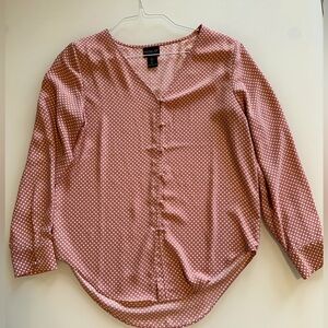 Women’s long sleeve polka dot top size small